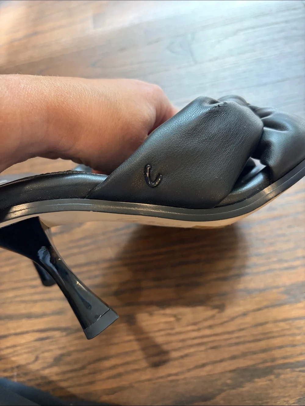 Black Knotted Mule Heels